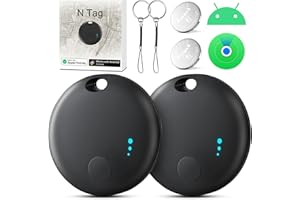 LOCLYNX Air Tracker Tag Android, 2 Pack Key Find Compatible with Apple Where is? App and Google Find My Device App, Android Smart Tag Bluetooth Tracker Anti Loss Tag for Keys, Wallet, Luggage, Suitcase