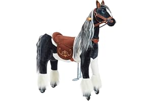 PONNIE Caballo de Montar Inline Ponnie Domino M, Destinado para niños de 5 a 12 años