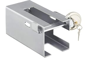 ‎RELAXDAYS Relaxdays 10031042 Anhängerschloss, gängige für gängige Kupplungen, Diebstahlschutz, Rundschloss, Kastenschloss Anhänger, Stahl, silber, 11 x 15 x 23.5 cm