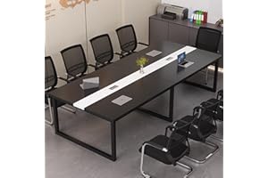 JSLJDM Tavolo da conferenza per 10 Persone,Tavolo per seminari,Grande Tavolo da conferenza Rettangolare,Tavolo da Formazione con Robusta Struttura in Metallo,Tavolo da Riunione Moderno D 240x120x74cm