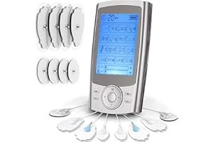 NITOER TENS Unit Muscle Stimulator, 16 Modes Dual Channel Machine, Electronic Pulse Massager for Pain Relief, Rechargeable TENS Machine with 8 Pcs Electrode Pads