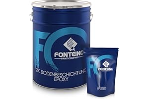 FONTEINO Peinture sol époxy pour garage béton terrasse atelier industriel Imperméabilisante - Finition Satiné - Gris pierre 2,5KG