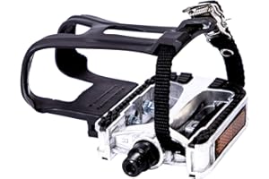 COZYROOMY Pedali per Bici, Pedale Ibrido con Gabbia e Cintura per Bici da Fitness, Spinning Bike e Tutte Le Bici con assali da 9/16". 6 Mesi di Garanzia