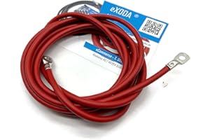eXODA Câble de batterie 300cm câble d'alimentation en cuivre 10 mm² avec cosses à œillets M6