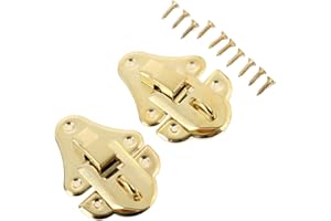 ODETOJOY 2 pcs Doré antique loquets de boîte décorative Moraillon Loquet à bascule pour bijoux boîte en bois Valise avec vis meubles matériel 48 * 35 mm