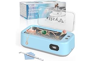 VYZLIX Ultraschallreinigungsgerät, 640ml Brillenreinigungsgerät Mit 5 Modi, 49000hz Ultraschallreiniger, 40W Ultraschallreinigungsgerät Brille für Ringe, Münzen, Zahnersatz, Mit Pinzette Brillenputztuch