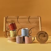 Karaca Bambu Tepsili 6 Kişilik 90 Ml Renkli Kahve Fincanı