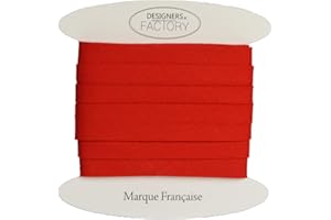 DESIGNERS-FACTORY Nastro in sbieco di cotone per bordare cucito - vari colori disponibili - Nastri per raffinate rifiniture in cotone piegato – Nastro Sbieco cotone bordino per tessuti (Di 5 metri, Rosso)