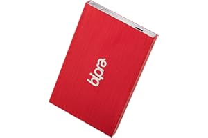 Bipra 500GB 500 GB 2.5 USB 2.0 External Pocket Slim Hard Drive - RED - FAT32 (500GB)