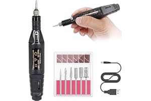 GOFEMIAL Electric Nail Files, Professional Nail Drill for Acrylic Nails Gel, Electric Nail Drill Adjustable Speed File for Nails, Electric Manicure Pedicure Kit Gifts for Beginner Girl Women Mum
