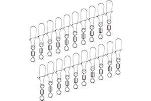AMZfishing® Lot de 20 émerillons de pêche avec système de verrouillage rapide - Pour la pêche à la ligne, les tourbillons, les émerillons de pêche