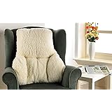 Diana Cowpe Fleece Back Support Cushion (Cream) Posture Therapy Cushion - Lumbar/Orthopedic Armchair Support & Pain Relief - 