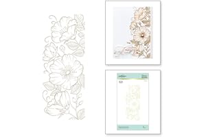 Spellbinders Sweet Blooms Border by Becca Feeken Glimmer - Juego de platos de metal