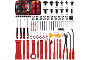 Eaukar Strumenti di rimozione Auto, 330 Pezzi Veicolo rimozione Cunei Trim Interno Strumento Leva, Strumento di rimozione Pannello Auto Strumento di rimozione Pannello Porta Auto (Rosso)