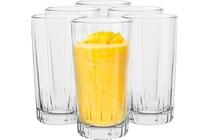 TREND FOR HOME Verre a Eau Long Drink | 340 ml | Lot de 6 | Pour Cocktail Verres Highball Pour Jus et Soda Grand Verre à Eau Tumbler | Sécurité au Lave Vaisselle | Collection Gina