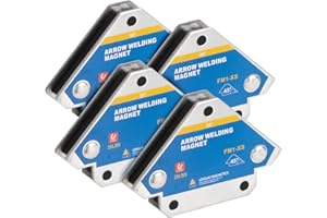 A ABLUMEN 4 Pezzi Magneti per Saldatura con Forza di Tenuta 13 Kg / 28 LB Squadra Magnetica per Saldatura per Multiangolo Squadra Posizionatore Magnetico di Accessori per Saldatura (Regolazione a 3 angoli)