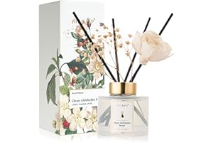 Airkeep Profumatore per Ambienti 150ml, Clean Aldehydes Musk Reed Diffuser Set, Rose Diffusore Profumo Ambiente, Diffusore di Fragranze per Bagno, Appartamento, Decorazione della Casa