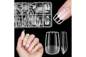 Venares 120 sztuk tipsy do paznokci żelowych, krótkie, 12 rozmiarów, sztuczne paznokcie do naklejania, miękki żel do tipsów kwadratowych, krótkie