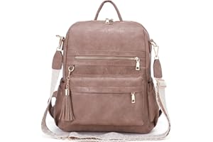 Vividora PU Leder Rucksack Damen,Elegant 2 in 1 Rucksack Handtasche Umhängetaschen Damen Modern Wasserdichte Anti-Diebstahl Cityrucksack Reisetasche mit Verstellbarem Handtaschengurt