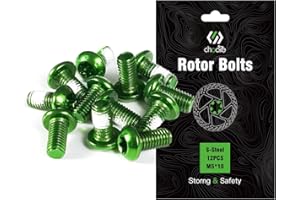CNCLOL MTB Disc Rotor Bolts，M5x10mm Brake Rotor Screws，12Pcs Steel Rotor Bolts for Bike（red/blue/orange/green/Black/gold）