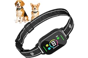 Lomffy Collar Antiladridos Perros Grande Mediano Pequeño, Actualizado Collar Antiladridos para Perros con Giroscopio, 8 Niveles de Sensibilidad, 3 Modos de Eficiente Impermeable IP67 y Recargable