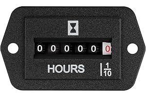 Yooreal DC 6-80V Mechanischer Betriebsstundenzähler, Betriebsstundenzähler ohne Batterie, wasserdicht für Dieselmotor Traktor Generator Wechselrichter Boot RV Zero Rasenmäher Schneefräse (DC 6-80V)
