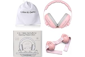 Lilian&Gema 2 en 1 Casque Anti Bruit Bébé, Casque Bébé Anti Bruit, Confortable et Réglable, Protection Auditive pour les Enfants de Moins de 48 Mois, Convient pour le Sommeil et les Activités