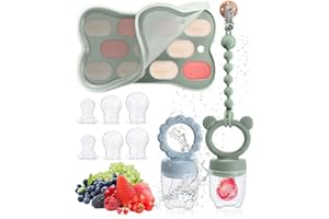 MITTIMIYA 2pcs Chupete Fruta Bebe y bandeja del congelador y cadena para chupete, Chupete de Frutas Juguete para la Dentición del Chupete Infantil para la Dentición de Frutas