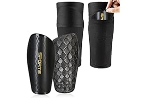 ZQSFPK Shin Pads, Shin Pads Mens, Breathable Shin Pad Sleeves, Mens Shin Pads Football with Non-Slip Insert Pocket, Impact-Resistant Shin Guards Football, Shin Pad Socks, Ideal for Youth and Adult, L