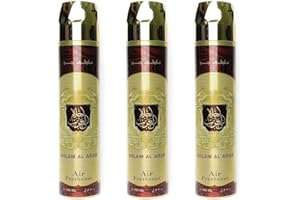 HILTO Arabian Oud Air Fresheners Room Freshner Spray 'Oud' Scent Oud/Musk/Woody/Rose Scent Perfume Spray (Pack of 3) (Ahlam al Arab)