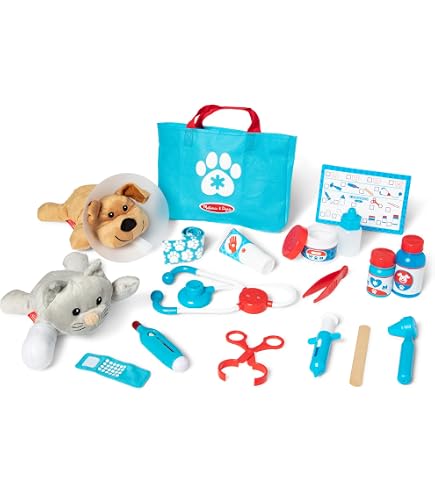Ecoiffier – Valisette Vétérinaire 24 Cm Avec Chien Peluche Et Accessoires Soin – Jeu D'Imitation Dès 18 Mois – Fabrication Française