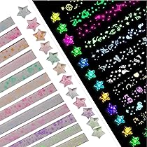 GRVICH 1080 fogli di carta per origami a forma di stella, 27 colori, double face, carta colorata per origami, stelle e origami, carta arcobaleno per creazioni artistiche
