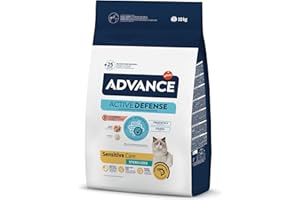 Advance Cat Adult Sensitive Sterilized - Croquettes pour Chats Adultes Stérilisés avec des Sensibilités Digestives au Saumon - 10kg