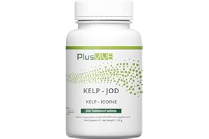 Plusvive Kelp 365 Tabletten – hochdosiert, jede Tablette enthält 150 µg natürliches Jod aus der Kelp Braunalge, laborgeprüft und vegan