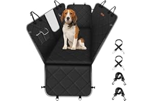 Looxmeer Koc dla psa, na tylne siedzenie, ochrona przed psem, wodoszczelny, odporny na zarysowania, tylne siedzenie z osłoną boczną i okienkiem, mata dla psa, 137 x 147 cm, szary