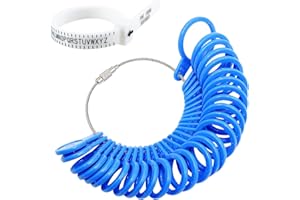 WOOPIN Ring Sizer Gauge Set UK A-Z US Finger Size Measurer Sizing Belt Measurement Scales Kit Tools for Measuring Rings Diameters Wedding Women Men Kids Plastic