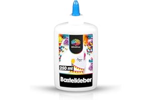 OfficeTree 250 ml Flüssigkleber Bastelkleber Lösungsmittelfrei - Bastelleim Kleber für Kinder geeignet - Transparent Trocknend für Große und Kleine Projekte