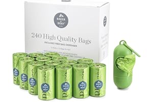 BAKER AND BRAY 240 Poo Bags for Dogs & Free Poop Bag Dispenser: Baker & Bray Eco Friendly Dog Poop Bags, Guaranteed Leakproof Extra Thick Waste Poo Bag For Dogs
