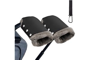 BIQIQI Baby Pushchair/Pram/Buggy/Baby Carriage/Stroller Fleece Hand Muff Hand Gloves Hand Warmer Waterproof Anti-Freeze Extra Thick Extended Warm Gloves Handmuff for Most Pushchair Pram Stroller