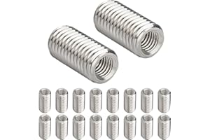 Qrity 20 Pezzi Dadi di Riparazione, M8 x 8mm Filettatura Maschio M6 x 8mm Filettatura Femmina Dadi di Riduzione, Inserti Filettati