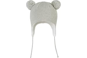 LANGZHEN Gorra de bebé de Invierno para niños pequeños en la Ciudad de Lang, Gorra térmica de Punto con Tapa de Oreja y Revestimiento de Lana pequeña Beanie