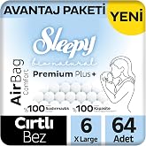 Sleepy Bio Natural Premium Plus Airbag Comfort Avantaj Paketi Bebek Bezi 6 Numara Xlarge 64 Adet