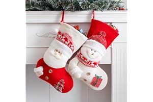 YULOONG Große Weihnachtsstrümpfe Weihnachtsmann Schneemann Hirsch Set Weihnachtsgeschenktüten Weihnachtsfeier Urlaub Home Dekoration Kamin Ornamente A