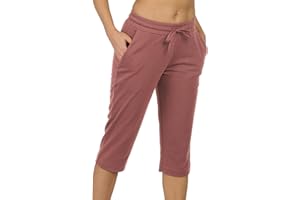 icyzone Damskie spodnie do biegania 3/4 spodnie sportowe, spodnie treningowe, proste nogawki, spodnie rekreacyjne, spodnie z kieszenią