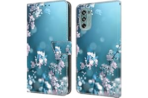 BLOTECH Cover per Motorola Moto G62 5G Custodia Flip Caso in PU Pelle Portafoglio Cover a Libro Magnetic Buckle 3D Brillantini Glitters PU Leather Bumper Folio Protector Protettiva Case Flip,Plum Blossom