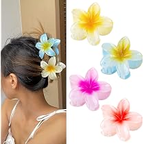 10 Stück Bunte Hawaii-Haarspangen – 7 Cm Plumeria-Blumen, Strandblumen-Kopfschmuck Für Hochzeit, Party & Haarstyling