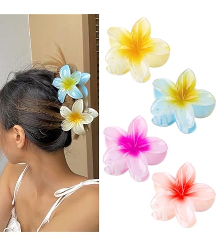 8 Pezzi Fermaglio Per Capelli Fiore Opaco, Graziosi Fermagli Per Capelli In Plastica, Pinze Grandi Per Capelli Forcina Di Fiori, Antiscivolo Clip Flower, Per Capelli Spessi E Sottili - Foto 10