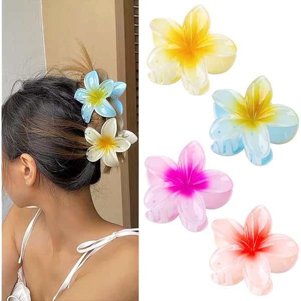 6 Stück Blumen-Haarklammern Matte Farben – Große, Rutschfeste Krallenclips Für Volle Haare