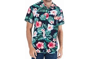 Loveternal Camisa Hawaiana Hombre 3D Estampada Funky Camisas Manga Corta Hawaii Shirt M-XXL