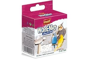 Vitapol Wapienko Bird Calcium Block – Natural Supplement for Beak Health & Eggshell Strength – Twin Pack – Hanging Mineral Block for Parrots, Budgies & Small Birds (4x, Shells, 70g)